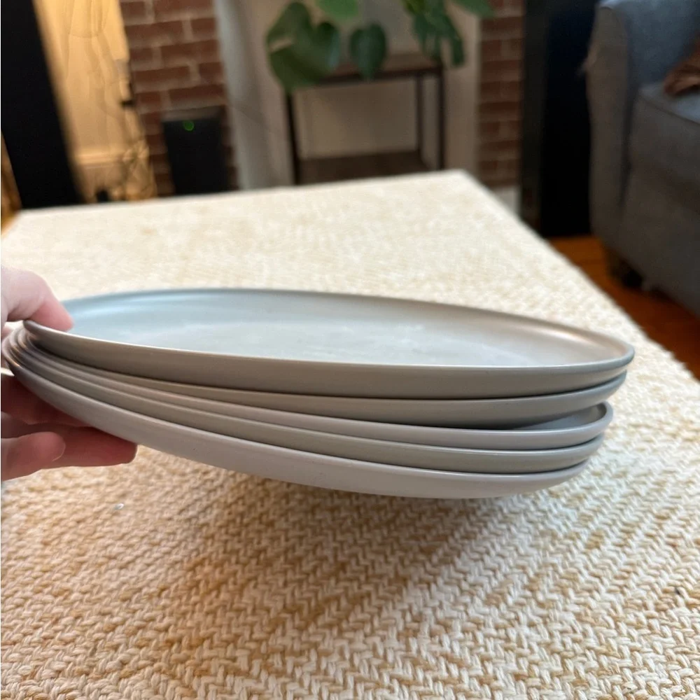 Stackable Blue and Gray Dining Set